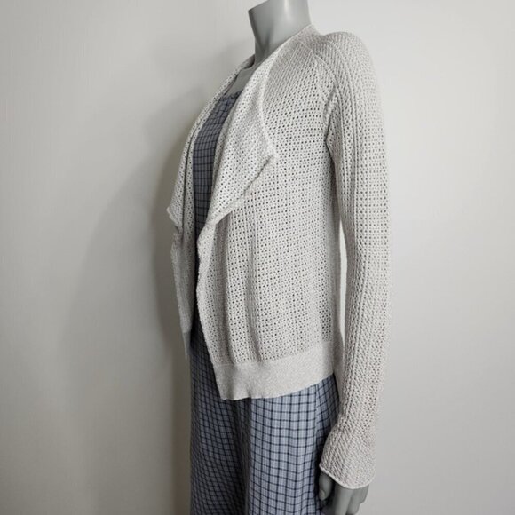 Zadig & Voltaire "Daphnee" Silver Grey Open Front Knit Cardigan Size S - Picture 2 of 11